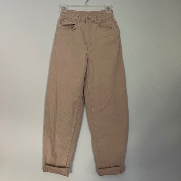 Tan H&M Mom/Loose Fit Khakis - Picture 1 of 4